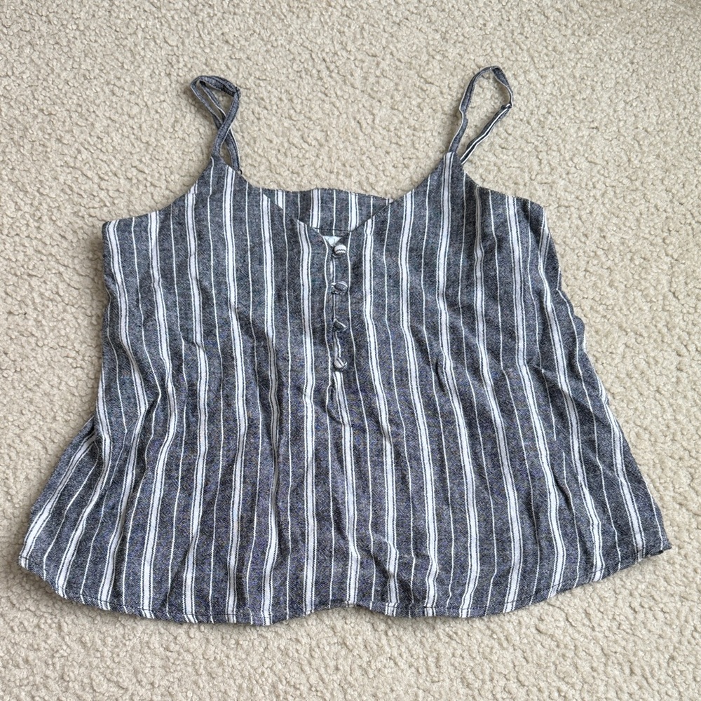 Abound Dark Gray and White Striped Camisole